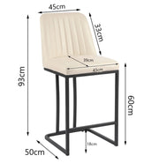 Industrial Faux Leather Counter Stools (Set of 2)