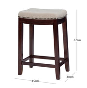 Solid Wood Backless Bar Stools (Set of 2)
