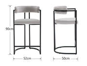 Modern Upholstered Hollow Bar Stools (Set of 2)