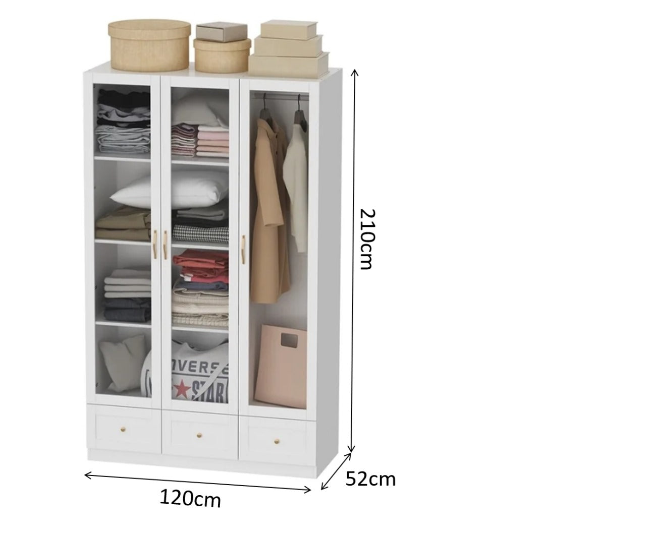 Zenith 3-Door Wardrobe