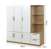 Orion 3-Door Wardrobe with Side Shelving