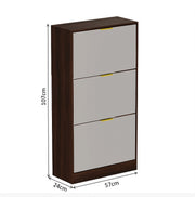 3-Door Mirror Shoe Cabinet