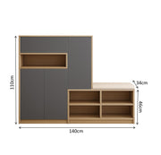 Two Tone Shoe Cabinet with Bench