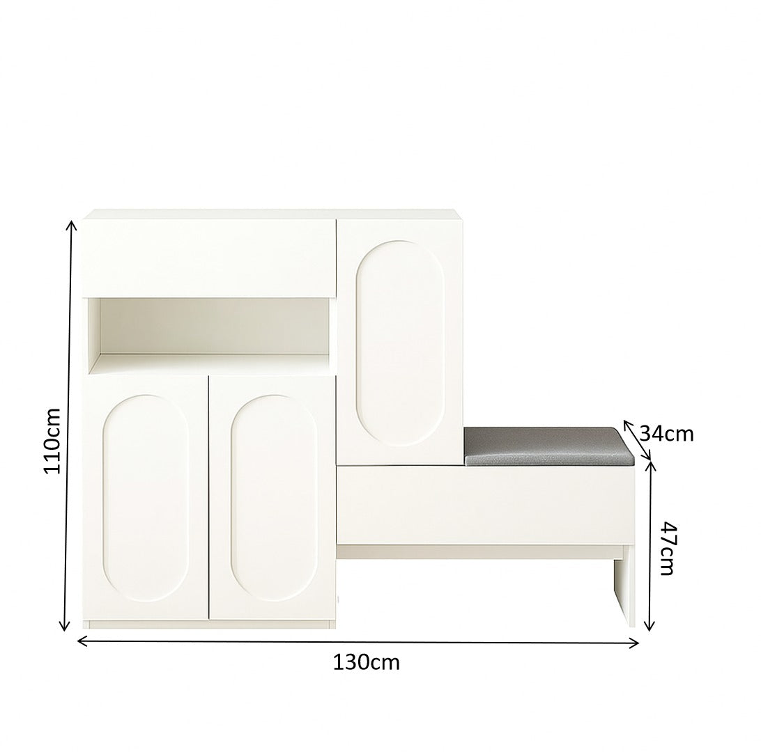 2-in-1 Shoe Cabinet with Bench