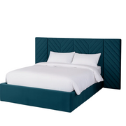 Tufted Velvet Panel Bed