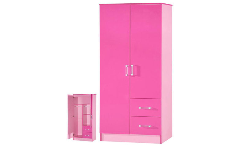 Combi 2 Drawer and 2 Door Wardrobe