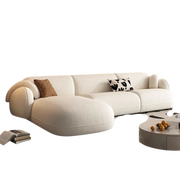 Luxury Modern White L-Shaped Sofa for Living Room
