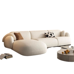 Luxury Modern White L-Shaped Sofa for Living Room