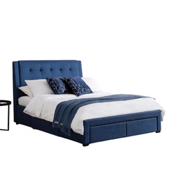 Fullerton Blue Fabric 4 Drawer Storage Bed