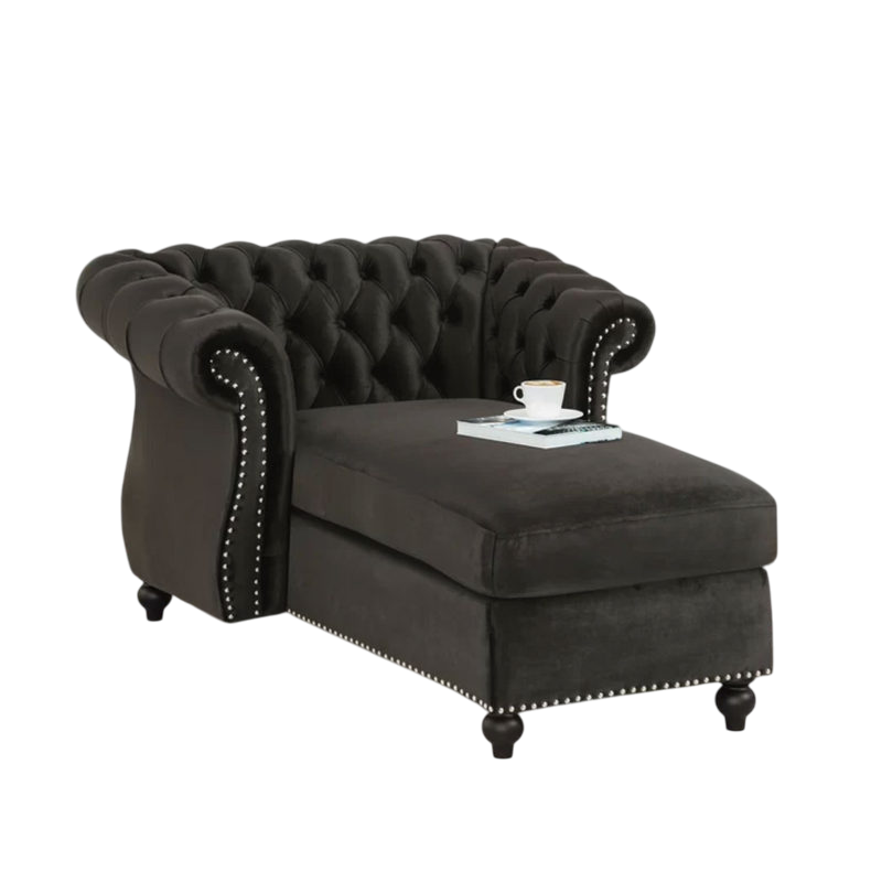 Hankins Tufted Rolled Arms Chaise Lounge