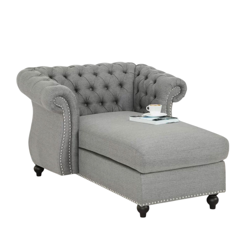 Hankins Tufted Rolled Arms Chaise Lounge