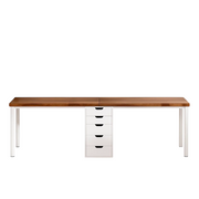 Two Person Computer Desk with 5 Drawers