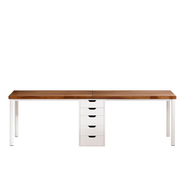 Two Person Computer Desk with 5 Drawers