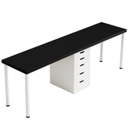 Two Person Computer Desk with 5 Drawers