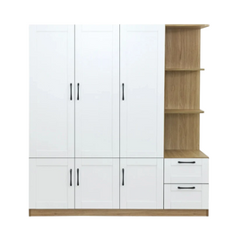 Orion 3-Door Wardrobe with Side Shelving