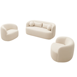 Aurena Lux 3-Piece Bouclé Sofa Set