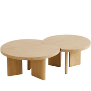 Belluno Round Travertine Set