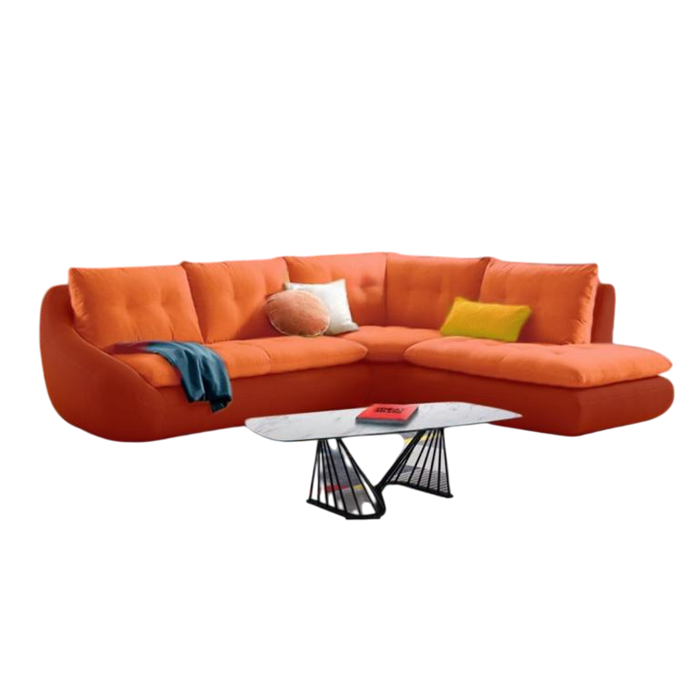 Curved Sectional sofa with padded seat cushions