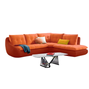 Curved Sectional sofa with padded seat cushions
